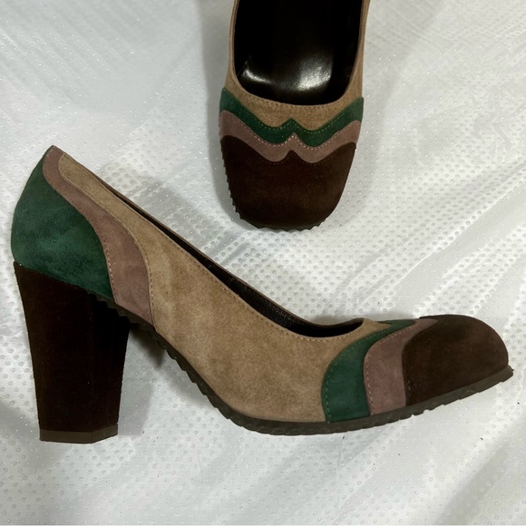 Pret a Dancer Italian Suede Block Heel Made in Italy Women’s Size 7 - Picture 6 of 11